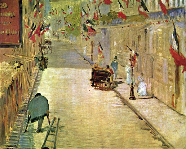 Rue Mosnier with Flags by Manet